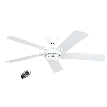 Bild von Deckenventilator Rotary 132 WE, weiss Ø 132cm, mit Fernbedienung. Flügelfarbe Lack weiss. (Casafan)