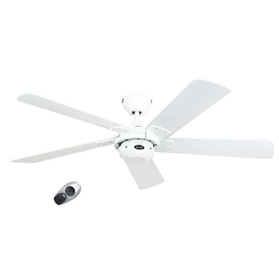 Bild von Deckenventilator Rotary 132 WE, weiss Ø 132cm, mit Fernbedienung. Flügelfarbe Lack weiss. (Casafan)