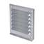 Image de Grille pare pluie en aluminium, rejet d'eau, sans Manchon et moustiquaire. 400 x 400 mm. 70% coupe transversale libre.