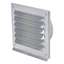 Image de Grille pare pluie en aluminium, rejet d'eau, sans moustiquaire. Manchon, Ø 400 mm, 450 x 450 mm. 70%  coupe transversale libre.