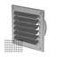 Image de Grille pare pluie en aluminium,  avec moustiquaire. Manchon Ø 280 mm, 320 x 320 mm. 70%  coupe transversale libre.