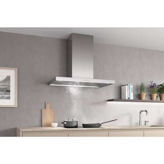 Immagine di Cappa da parete Quadro 5-90, 90cm. Aria di scarico o aria circolante. Illuminazione a LED senza abbagliamento.