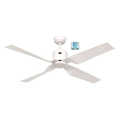 Image de Ventilateur de plafond Eco Ventos WE-WE, laque blanc, Ø 132 cm, avec télécommande. Couleur d'hélices plastique blanc. WiFi. Outdoor (Casafan)