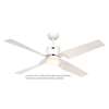 Image sur Ventilateur de plafond Eco Ventos WE-WE, laque blanc, Ø 132 cm, avec télécommande. Couleur d'hélices plastique blanc. WiFi. Outdoor (Casafan)