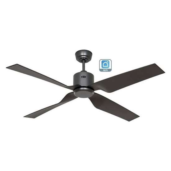 Bild von Deckenventilator Eco Ventos BG-BG, Basaltgrau, Ø 132cm, mit Fernbedienung. Flügelfarbe Kunststoff basaltgrau. WiFi. Outdoor (Casafan)