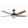 Image sur Ventilateur de plafond Lousville avec télécommande (6 vitesses) Marque: Lucci  Air - Boîtier: Oil Rubbed Bronze, 5 hélices -  Diamètre: 157cm, avec ampoule LED incluse. 