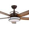 Image sur Ventilateur de plafond Lousville avec télécommande (6 vitesses) Marque: Lucci  Air - Boîtier: Oil Rubbed Bronze, 5 hélices -  Diamètre: 157cm, avec ampoule LED incluse. 