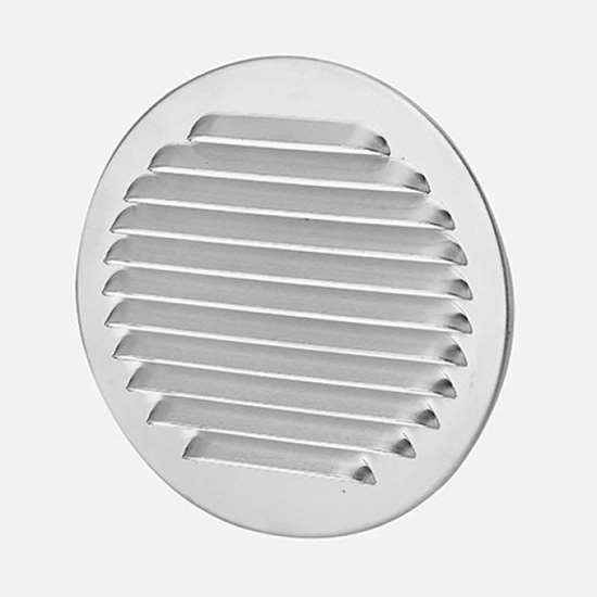 Image sur Bandeau rond sans moustiquaire DN 275, avec lamelles aluminium, sans manchon et trous de fixation. Dimensons de la grille = diamètre extérieur. Libre section transversale 40%.