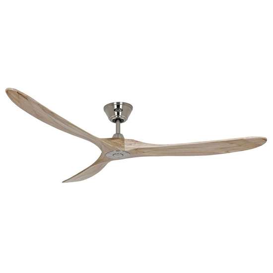 Image sur Ventilateur de plafond Eco Genuino 180 BN-NT, chrome brossé Ø 180cm, avec télécommande. Couleur d'hélices nature. (Casafan)