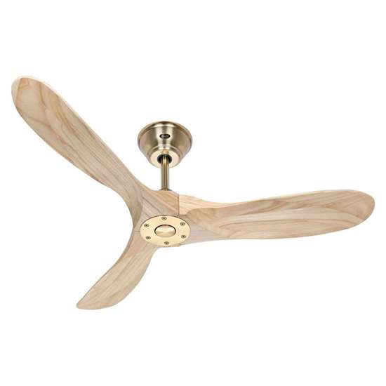 Immagine di Ventilatore da soffitto Eco Genuino 122 MG-NT, ottone spazzolato Ø 122cm, con telecomando
. Colore eliche naturale. (Casafan)