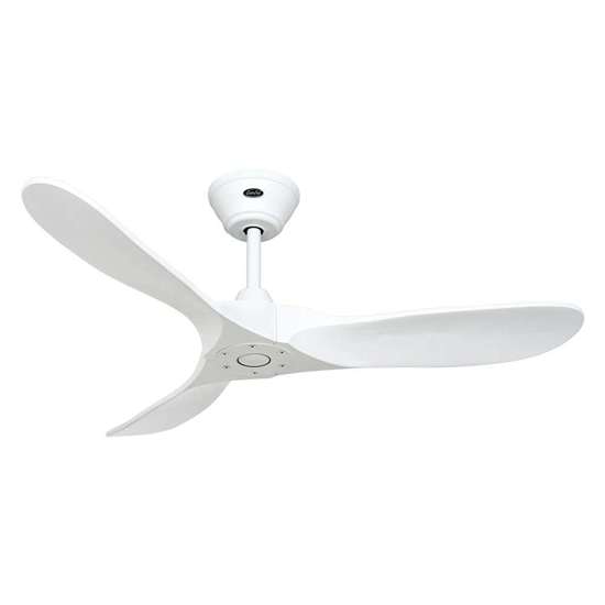 Immagine di Ventilatore da soffitto Eco Genuino 122 MW-MW, Laccato bianco opaco Ø 122cm, con telecomando. Colore eliche laccato bianco opaco. (Casafan)