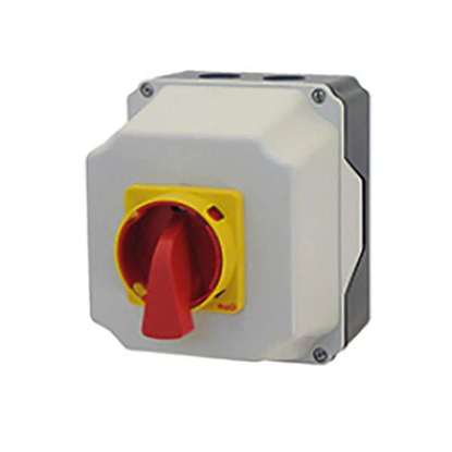 Immagine di Interruttore di sicurezza Start-Stop conforme alla norma SWT 16.. IEC 60947-1 e IEC 60947-3. (Vortice) IP65 e sempre con un contatto ausiliario  dotato di. Utile per interrompere l'alimentazione  prima di utilizzare il ventilatore.