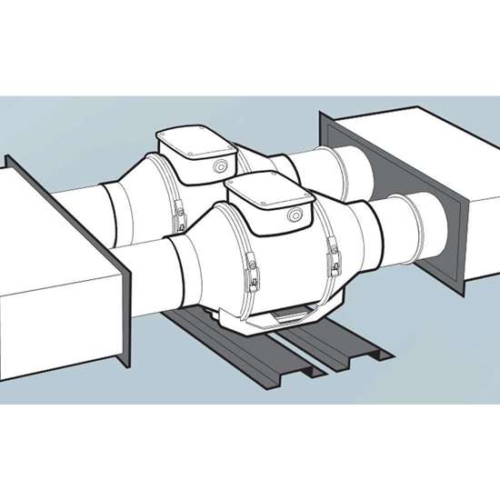 Image sur Kit d'installation en parallele pour Lineo 100 VO. Bride et rail.